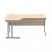 Polaris Left Hand Radial Double Upright Cantilever Desk 1600x1200x730mm Canadian OakSilver KF882346 KF882346