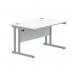 Polaris Rectangular Double Upright Cantilever Desk 1200x800x730mm Arctic White/Silver KF882347 KF882347