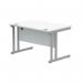 Polaris Rectangular Double Upright Cantilever Desk 1200x800x730mm Arctic White/Silver KF882347 KF882347