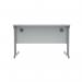 Polaris Rectangular Double Upright Cantilever Desk 1200x800x730mm Arctic White/Silver KF882347 KF882347