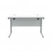 Polaris Rectangular Double Upright Cantilever Desk 1200x800x730mm Arctic White/Silver KF882347 KF882347