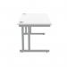 Polaris Rectangular Double Upright Cantilever Desk 1400x800x730mm Arctic White/Silver KF882348 KF882348