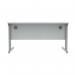 Polaris Rectangular Double Upright Cantilever Desk 1400x800x730mm Arctic White/Silver KF882348 KF882348