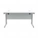 Polaris Rectangular Double Upright Cantilever Desk 1400x800x730mm Arctic White/Silver KF882348 KF882348