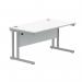 Polaris Rectangular Double Upright Cantilever Desk 1400x800x730mm Arctic WhiteSilver KF882348 KF882348