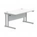 Polaris Rectangular Double Upright Cantilever Desk 1400x800x730mm Arctic WhiteSilver KF882348 KF882348