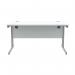 Polaris Rectangular Double Upright Cantilever Desk 1400x800x730mm Arctic WhiteSilver KF882348 KF882348