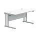Polaris Rectangular Double Upright Cantilever Desk 1400x800x730mm Arctic White/Silver KF882348 KF882348