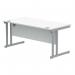 Polaris Rectangular Double Upright Cantilever Desk 1600x800x730mm Arctic White/Silver KF882349 KF882349