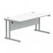 Polaris Rectangular Double Upright Cantilever Desk 1600x800x730mm Arctic WhiteSilver KF882349 KF882349