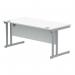 Polaris Rectangular Double Upright Cantilever Desk 1600x800x730mm Arctic WhiteSilver KF882349 KF882349