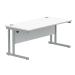 Polaris Rectangular Double Upright Cantilever Desk 1600x800x730mm Arctic White/Silver KF882349 KF882349