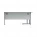 Polaris Left Hand Radial Double Upright Cantilever Desk 1600x1200x730mm Arctic White/Silver KF882350 KF882350