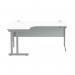 Polaris Left Hand Radial Double Upright Cantilever Desk 1600x1200x730mm Arctic WhiteSilver KF882350 KF882350