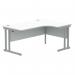 Polaris Right Hand Radial DU Cantilever Desk 1600x1200x730mm Arctic White/Silver KF882351 KF882351