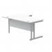 Polaris Right Hand Radial DU Cantilever Desk 1600x1200x730mm Arctic White/Silver KF882351 KF882351