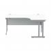 Polaris Right Hand Radial DU Cantilever Desk 1600x1200x730mm Arctic White/Silver KF882351 KF882351