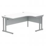 Polaris Right Hand Radial DU Cantilever Desk 1600x1200x730mm Arctic WhiteSilver KF882351 KF882351