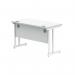 Polaris Rectangular Double Upright Cantilever Desk 1200x600x730mm Arctic White/White KF882352 KF882352