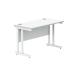 Polaris Rectangular Double Upright Cantilever Desk 1200x600x730mm Arctic White/Arctic White KF882352 KF882352