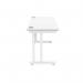 Polaris Rectangular Double Upright Cantilever Desk 1400x600x730mm Arctic White/White KF882353 KF882353