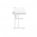 Polaris Rectangular Double Upright Cantilever Desk 1400x600x730mm Arctic WhiteWhite KF882353 KF882353