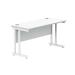 Polaris Rectangular Double Upright Cantilever Desk 1400x600x730mm Arctic White/Arctic White KF882353 KF882353