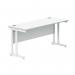 Polaris Rectangular Double Upright Cantilever Desk 1600x600x730mm Arctic White/White KF882354 KF882354