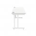 Polaris Rectangular Double Upright Cantilever Desk 1600x600x730mm Arctic White/White KF882354 KF882354