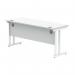 Polaris Rectangular Double Upright Cantilever Desk 1600x600x730mm Arctic White/White KF882354 KF882354