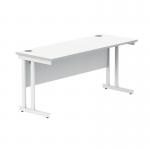 Polaris Rectangular Double Upright Cantilever Desk 1600x600x730mm Arctic WhiteWhite KF882354 KF882354