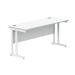 Polaris Rectangular Double Upright Cantilever Desk 1600x600x730mm Arctic White/Arctic White KF882354 KF882354