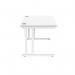 Polaris Rectangular Double Upright Cantilever Desk 1200x800x730mm Arctic White/White KF882355 KF882355