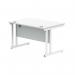 Polaris Rectangular Double Upright Cantilever Desk 1200x800x730mm Arctic White/White KF882355 KF882355