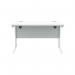 Polaris Rectangular Double Upright Cantilever Desk 1200x800x730mm Arctic White/White KF882355 KF882355