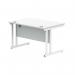 Polaris Rectangular Double Upright Cantilever Desk 1200x800x730mm Arctic WhiteWhite KF882355 KF882355