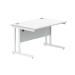 Polaris Rectangular Double Upright Cantilever Desk 1200x800x730mm Arctic White/Arctic White KF882355 KF882355