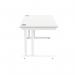 Polaris Rectangular Double Upright Cantilever Desk 1400x800x730mm Arctic White/White KF882356 KF882356