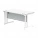 Polaris Rectangular Double Upright Cantilever Desk 1400x800x730mm Arctic White/White KF882356 KF882356