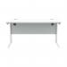 Polaris Rectangular Double Upright Cantilever Desk 1400x800x730mm Arctic White/White KF882356 KF882356