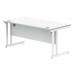 Polaris Rectangular Double Upright Cantilever Desk 1600x800x730mm Arctic White/White KF882357 KF882357