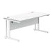 Polaris Rectangular Double Upright Cantilever Desk 1600x800x730mm Arctic White/Arctic White KF882357 KF882357