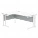 Polaris Left Hand Radial DU Cantilever Desk 1600x1200x730mm Arctic White/White KF882358 KF882358