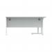 Polaris Left Hand Radial DU Cantilever Desk 1600x1200x730mm Arctic White/White KF882358 KF882358