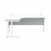 Polaris Left Hand Radial DU Cantilever Desk 1600x1200x730mm Arctic White/White KF882358 KF882358