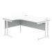 Polaris Left Hand Radial DU Cantilever Desk 1600x1200x730mm Arctic WhiteWhite KF882358 KF882358