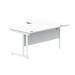 Polaris Left Hand Radial DU Cantilever Desk 1600x1200x730mm Arctic WhiteWhite KF882358 KF882358