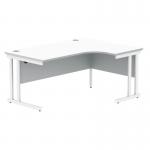 Polaris Right Hand Radial DU Cantilever Desk 1600x1200x730mm Arctic White/White KF882359 KF882359