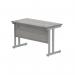 Polaris Rectangular Double Upright Cantilever Desk 1200x600x730mm Alaskan Grey Oak/Silver KF882360 KF882360