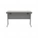 Polaris Rectangular Double Upright Cantilever Desk 1200x600x730mm Alaskan Grey Oak/Silver KF882360 KF882360